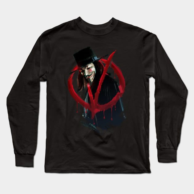 V for Vendetta Long Sleeve T-Shirt by nabakumov